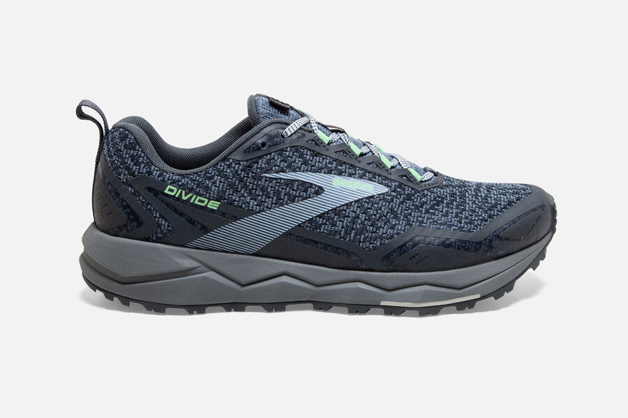 Zapatillas Trail Brooks Divide Mujer Gris/Verde Baratas FYHN09251